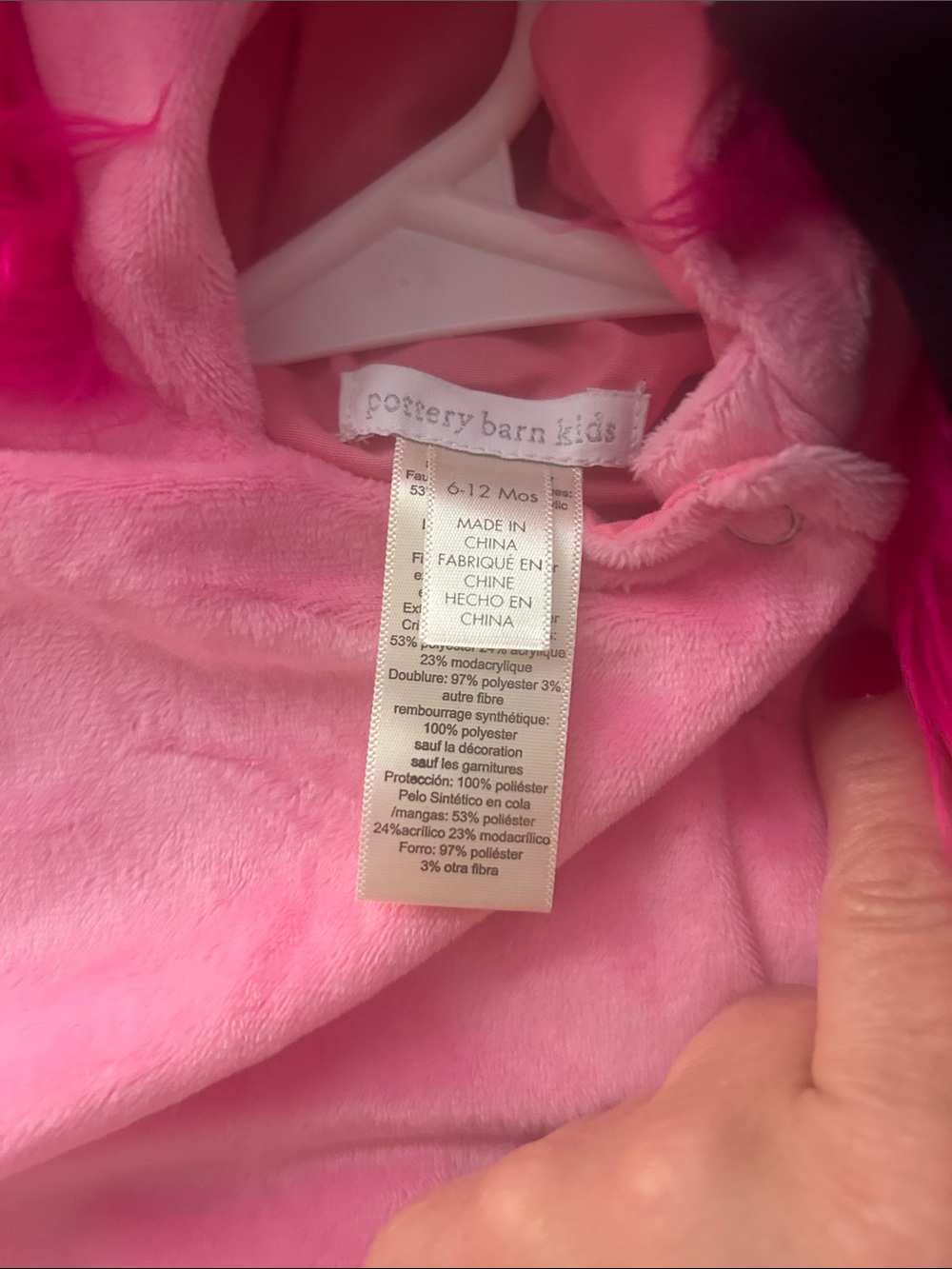 Pottery Barn Kids Bright Pink Plush Hooded Coat